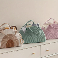Woven Diaper Storage Basket for Moms - Durable Polyester Material