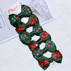 Christmas Hair Clip Bow Decor Duck Billed Clip For Side Hair Bang Braids
