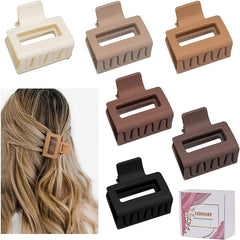6pcs Mini Square Hair Claw Shark Claw Ponytail Holder Hair Accessories
