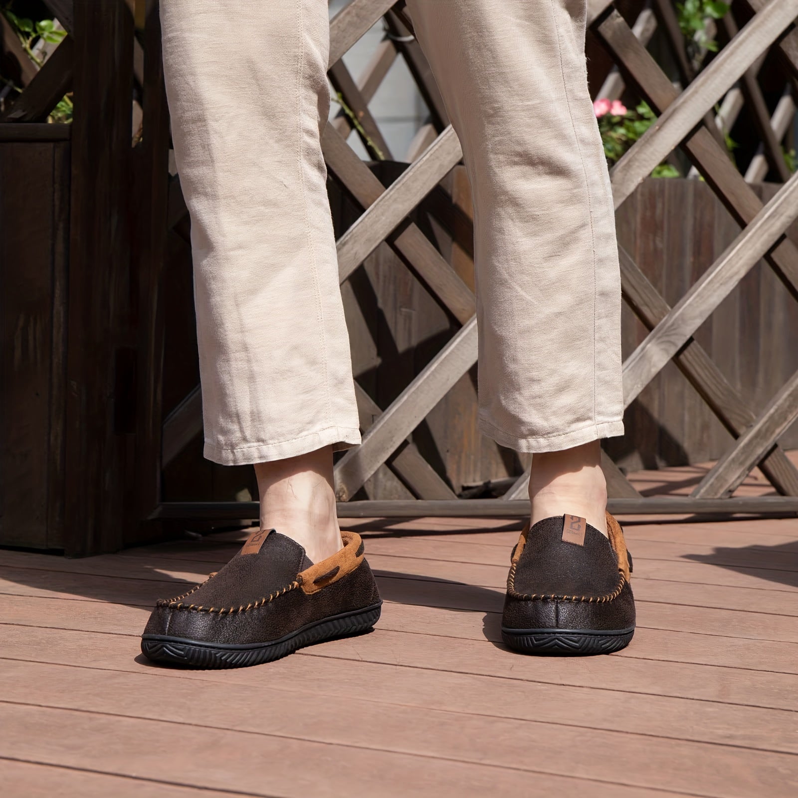 Men's Casual No Tie Lightweight Slip On House Shoes