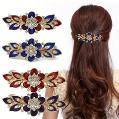 Large Rhinestone Flower Hair Clip, Side Clip Hair Accessory for Women