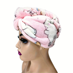 Microfiber Hair Towel With Button Soft Drying Cap Absorbent Towel