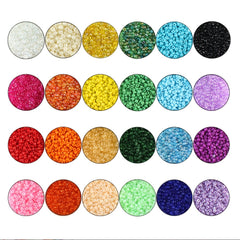24 Colors 3mm Glass Seed Beads Kit with Storage Box