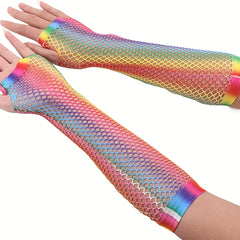 Rainbow Gradient Half Finger Gloves LGBT Pride Accessories