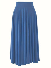  Plain Pleated High Rise Maxi Skirt