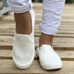 Flat Canvas Shoes Snakeskin Slip On Loafers Casual Walking Shoes