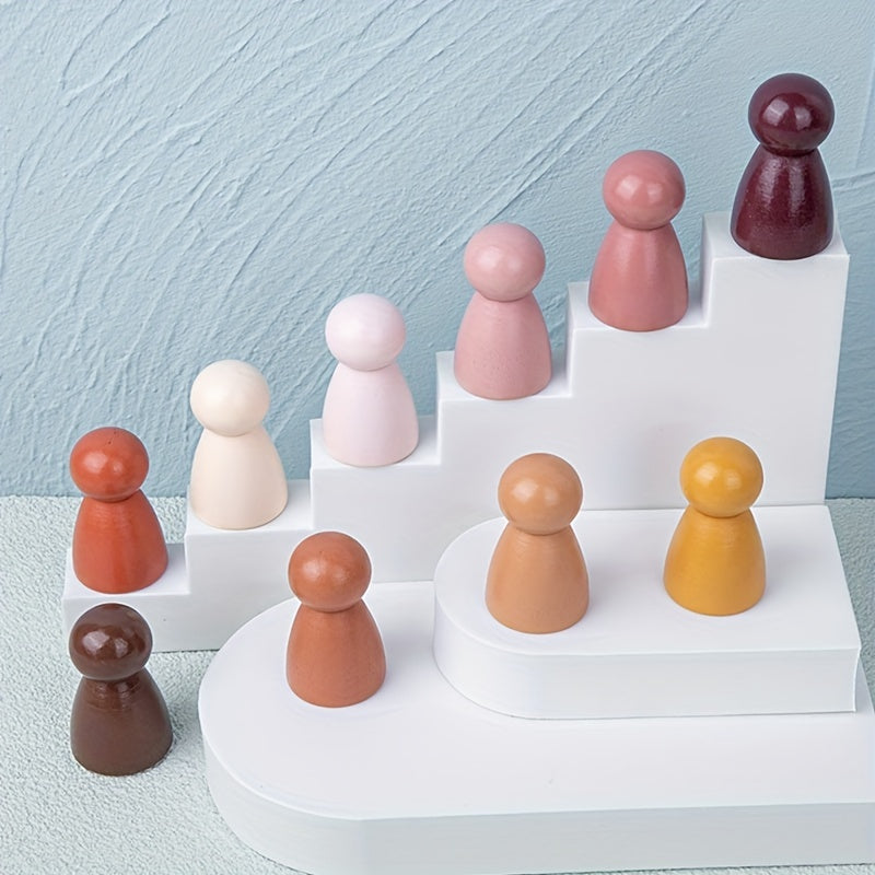10pcs Morandi Rainbow Arch Bridge Wooden Toys for Kids Montessori Puzzle Game