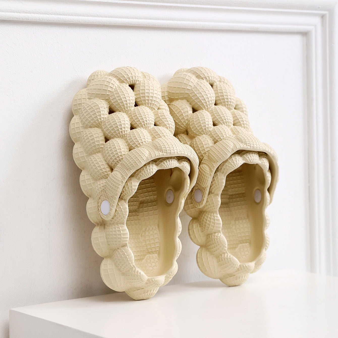 Women's Lychee Bubble Sandals Slip-On Slide Slippers Outdoor Shoes