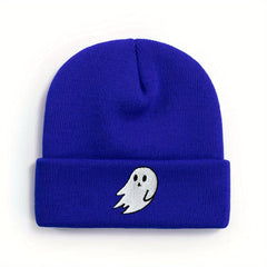 Embroidered Knitted Hat Cartoon Pattern Warm Beanie Hat Unisex