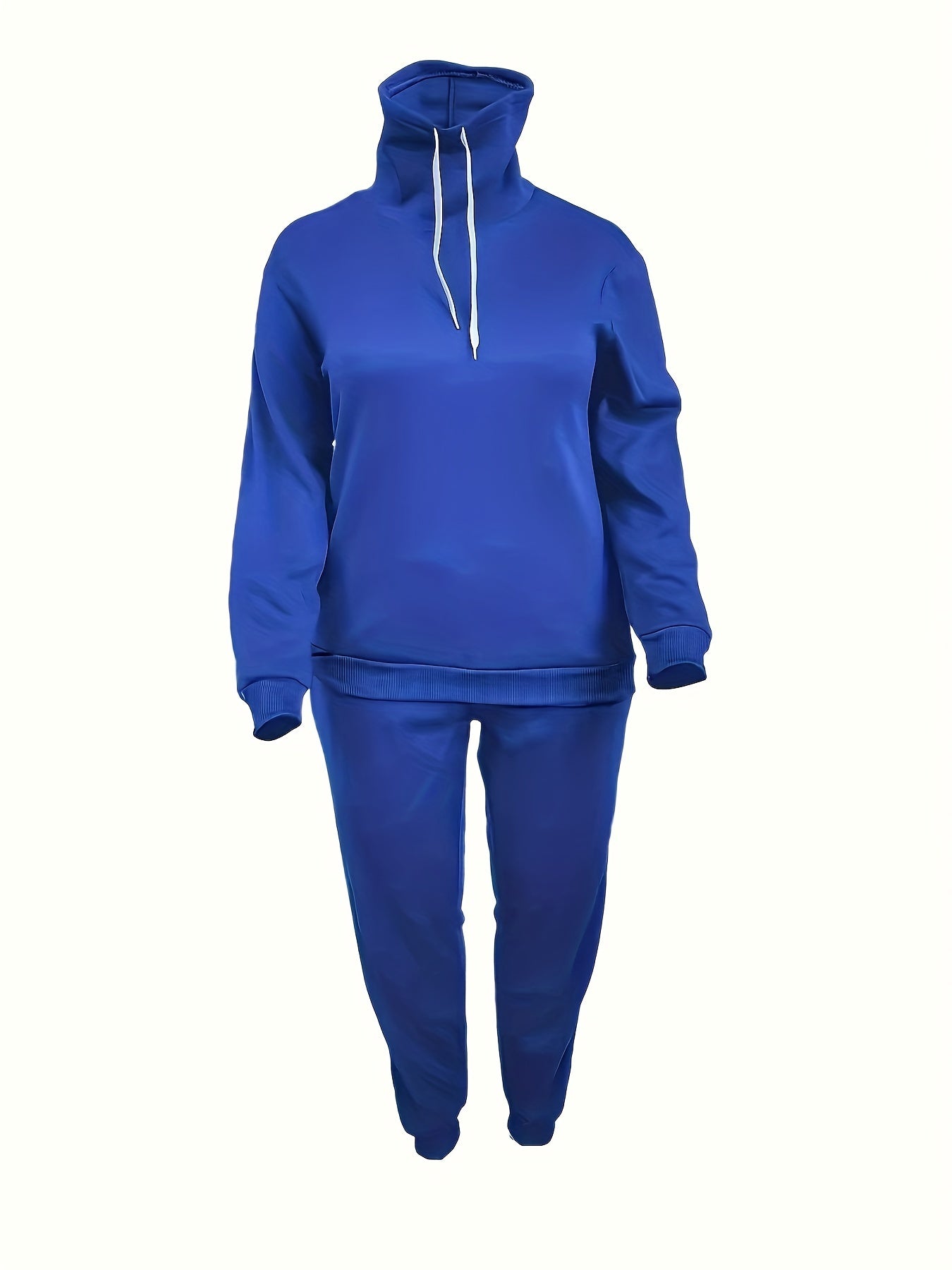  Casual Two Piece Set Solid Sweatshirt & Jogger Pants
