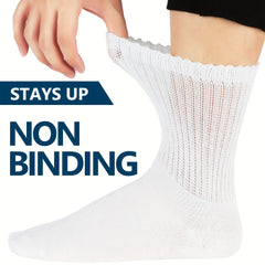 4 Pairs Bamboo Diabetic Neuropathy Socks Non Binding Loose Top & Seamless Toe
