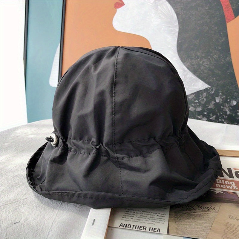 Foldable Drawstring Bucket Hat Lightweight Sun Hat for Women