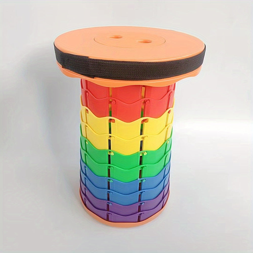 Rainbow Folding Stool Portable Telescopic Stool for Camping Fishing