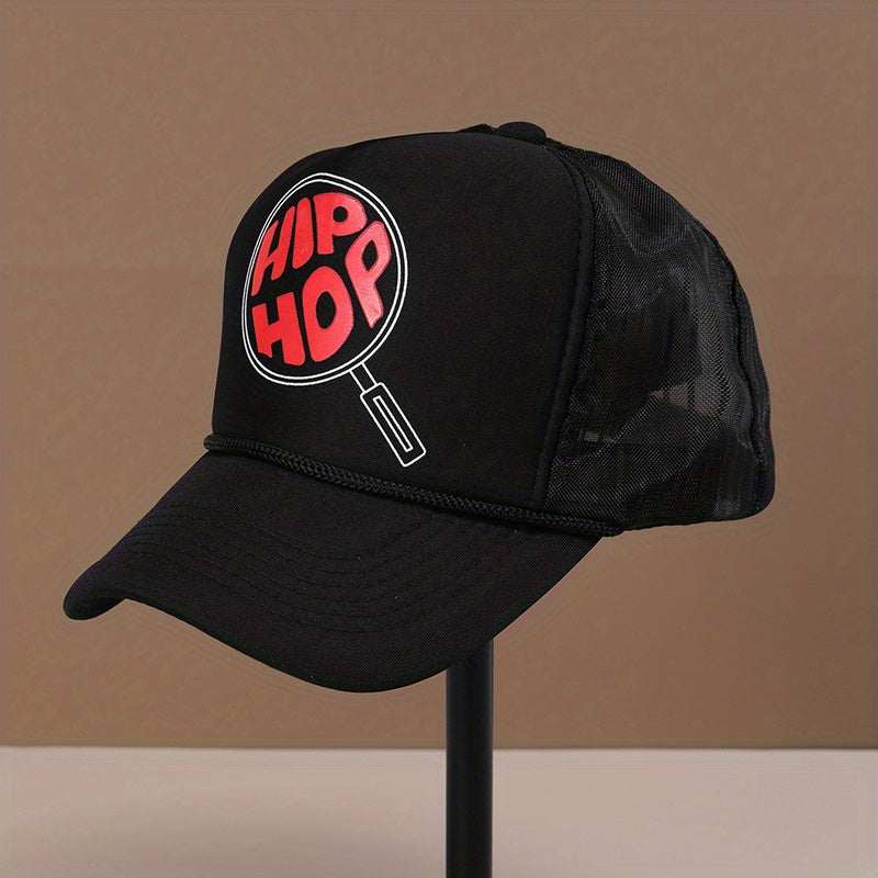 Racket Print Baseball Cap Hip Hop Mesh Trucker Hat