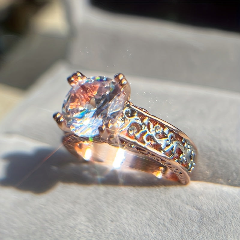 Stainless Steel Couples Rings Engagement Rings Rose