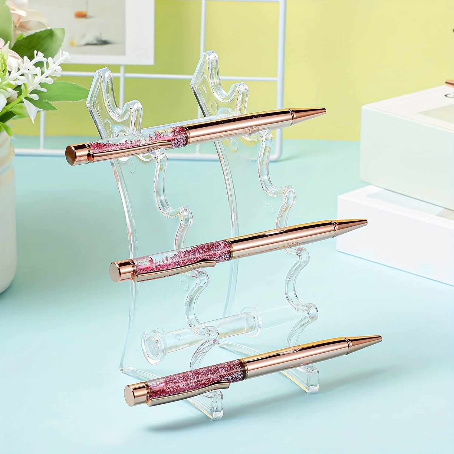 Set Of 2 Pen Display Stand 6 Slots Pen Holder