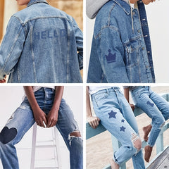 25pcs Iron On Denim Patches Jeans Repair Fabric DIY Sewing Self Adhesive