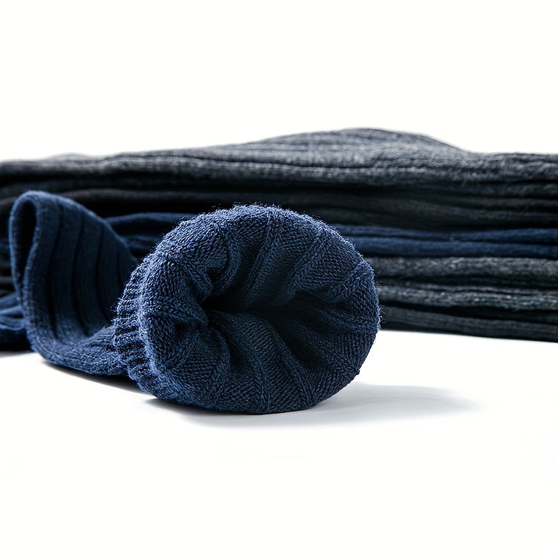 2 Pairs Knitted Thigh High Socks Solid Warm Over The Knee Socks