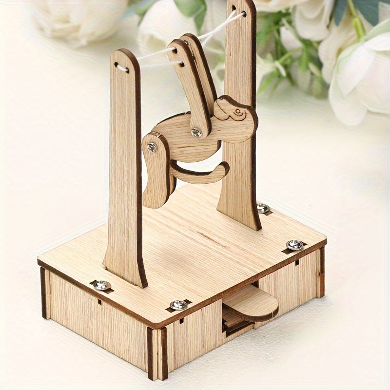 DIY Wooden Monkey Horizontal Bar Flip Toy Material Kit