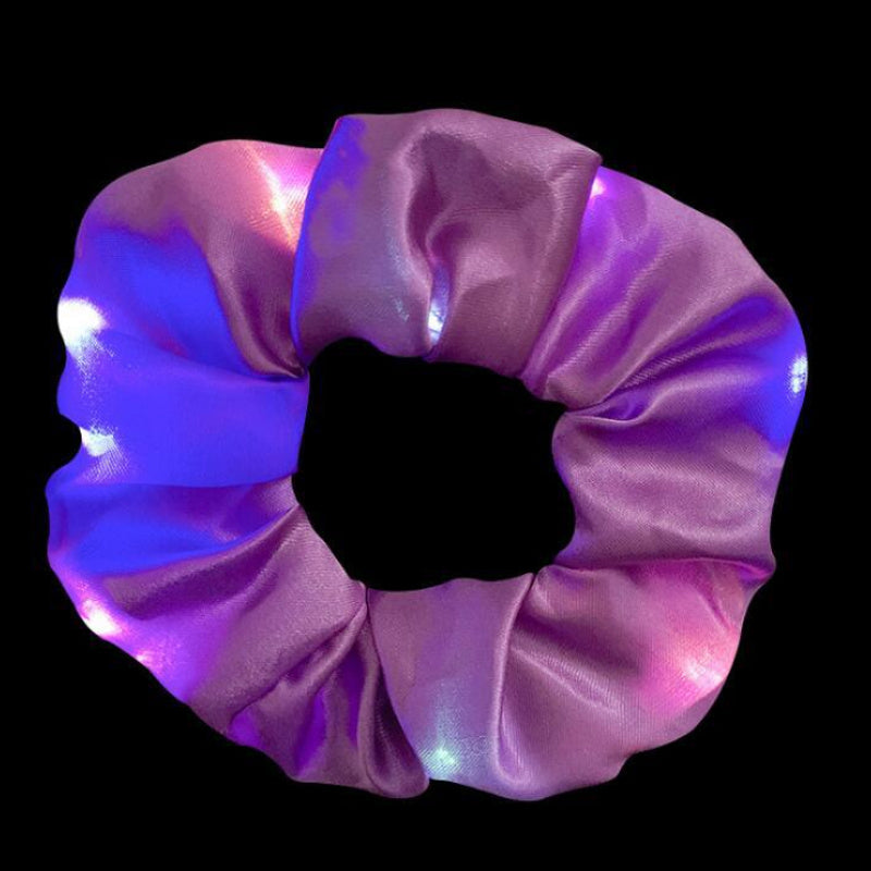 Colorful Elastic Hair Band LED Fluorescent Rubber Band Bow Hair Accessories