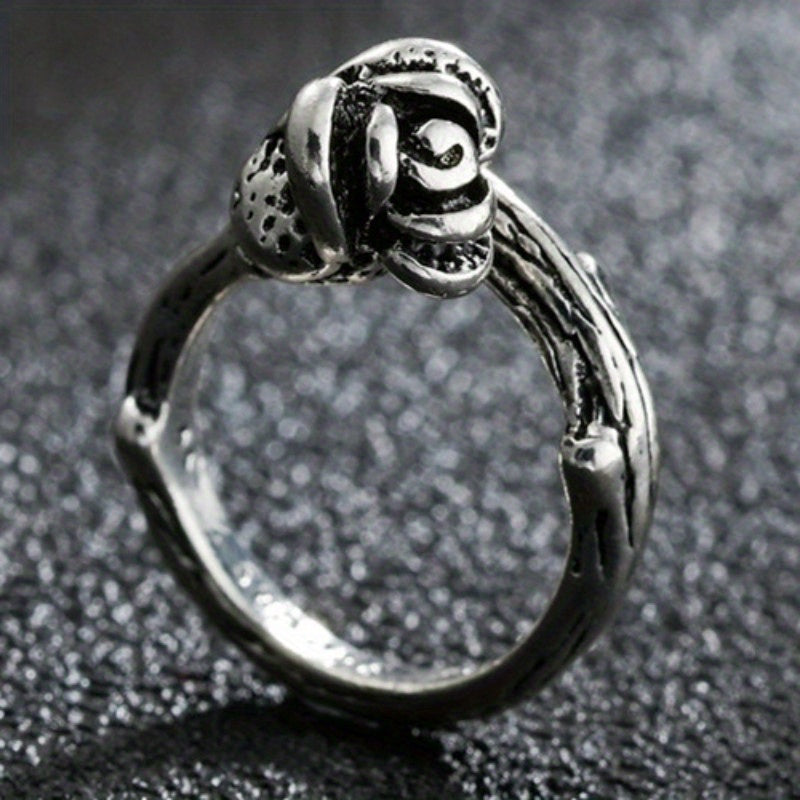 Men's Vintage Flower Snake Hug Ring Punk Metal Boho Party Jewelry