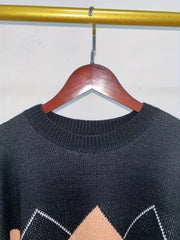  Argyle Pattern Round Neck Sweater Women's