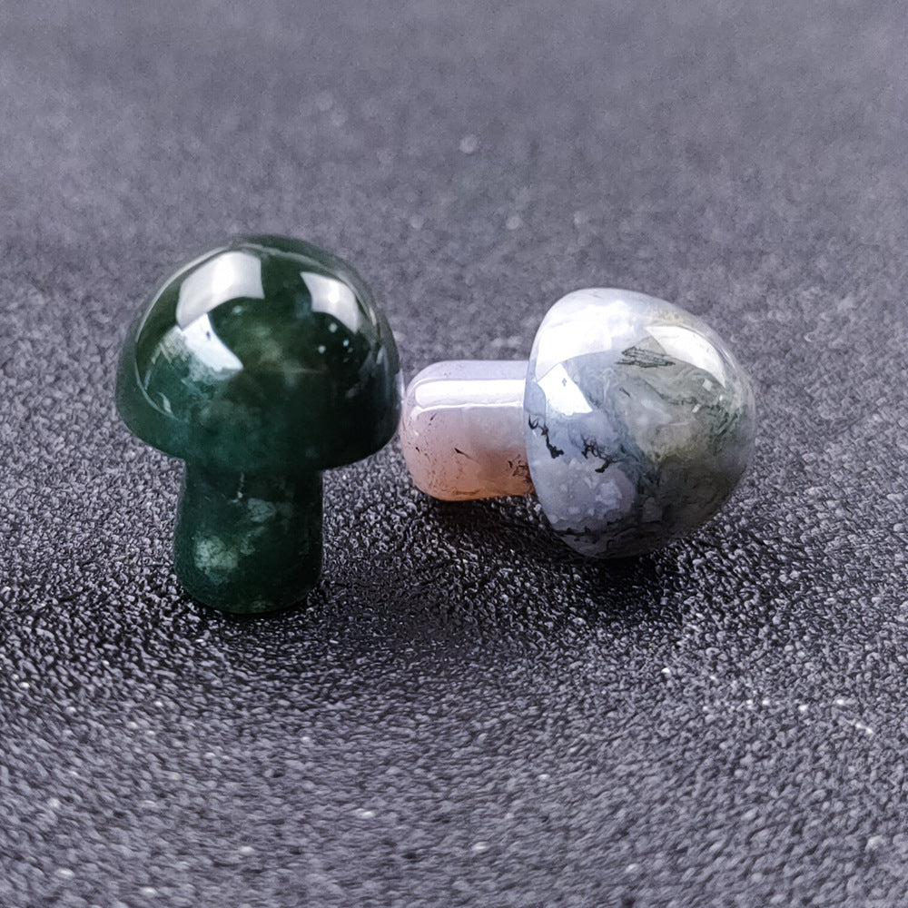 Hand Carved Mushroom Crystal Gemstone DIY Jewelry Gift