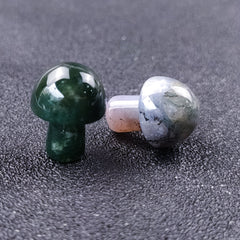 Hand Carved Mushroom Crystal Gemstone DIY Jewelry Gift