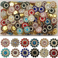 120pcs Sunflower Crystal Glass Sew On Rhinestone 14mm