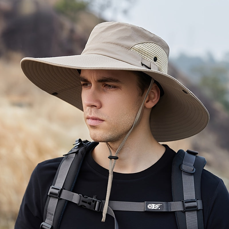 Men's Big Brim Sun Hat for Outdoor Mountaineering and Cycling
