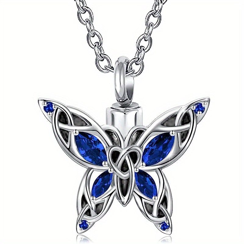 Butterfly Urn Necklace for Dog Ashes Memorial Jewelry Pendant