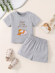 Toddler Kid 2pcs Bottoming Set Short Sleeve T shirt & Matching Shorts
