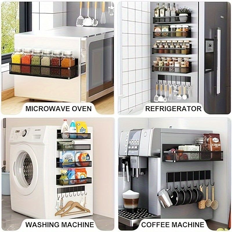 Magnetic Shelves With Hooks for Home Kitchens - Storage Racks