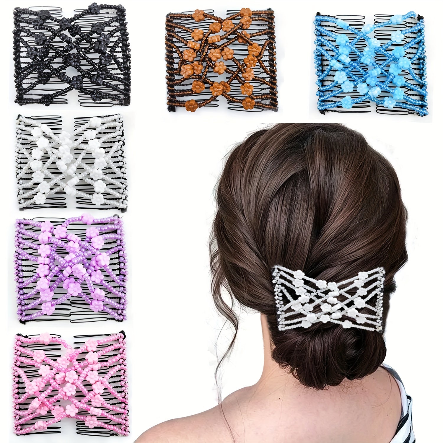 Vintage Beaded Hair Comb Clips for Women Girls