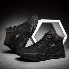 Men's Casual Stitch Solid Low Top Lace-up Boots