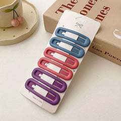 6pcs Solid Hair Clip Female Side Clip Bangs Clip Back Head Non slip Clip