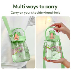 NRMEI Large Water Bottle with Straw for Outdoor Activities