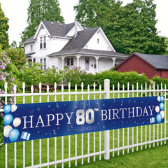 80th Birthday Banner & Yard Signs - Indoor/Outdoor Party Decorations
