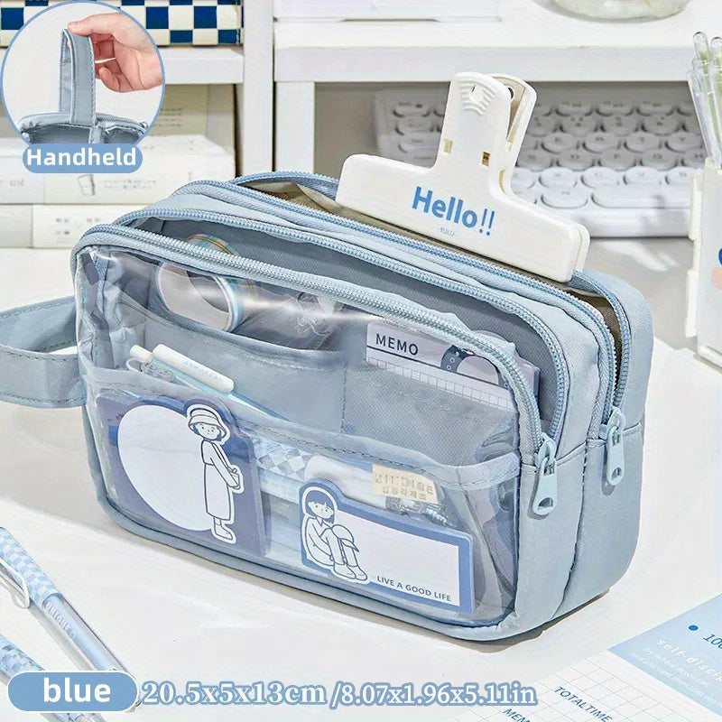 Large Capacity Stationery Bag Pencil Case for Office School Girls