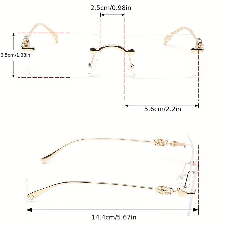 Men's Metal Rimless Glasses