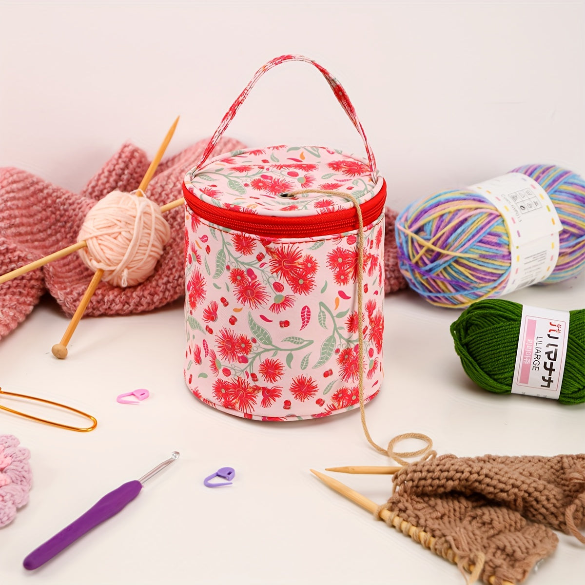 Perforated Yarn Storage Tote Bag for Knitting DIY