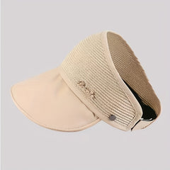 Backless Ponytail Visor Hat Wide Brim UV Protection Sun Hat