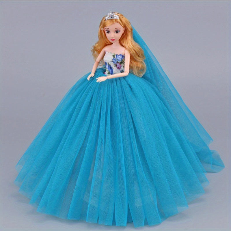Bjd 30cm Doll Clothing Wedding Dress Skirt with Headscarf