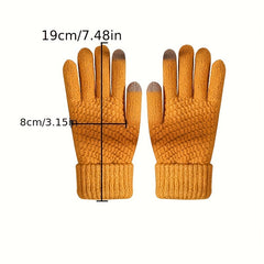 Knitted Winter Touch Screen Gloves Warm Full Finger Stretchy Men Women