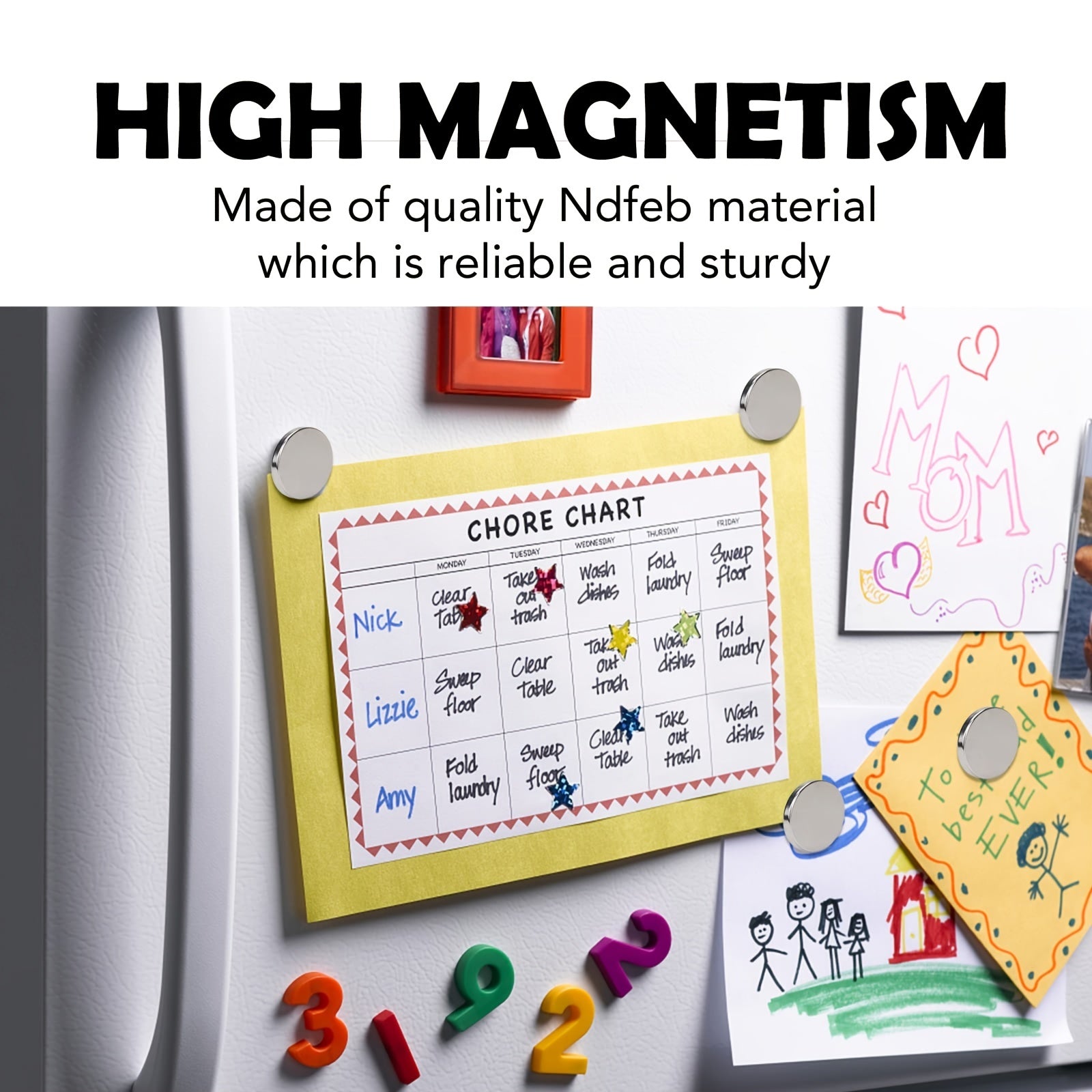 4pcs Heavy Duty Strong Rare Earth Magnets Adhesive Backing 1.26in x 1.8in