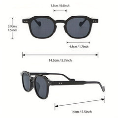Square Sunglasses Steampunk Rivet Decor Anti Glare UV400