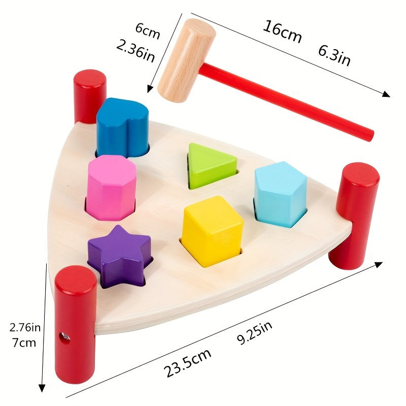 Wooden Shape Pounding Table for Children - Cognitive Development Toy