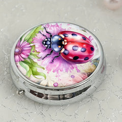 Ladybug Pill Box 3 Compartment Portable Travel Medicine Case