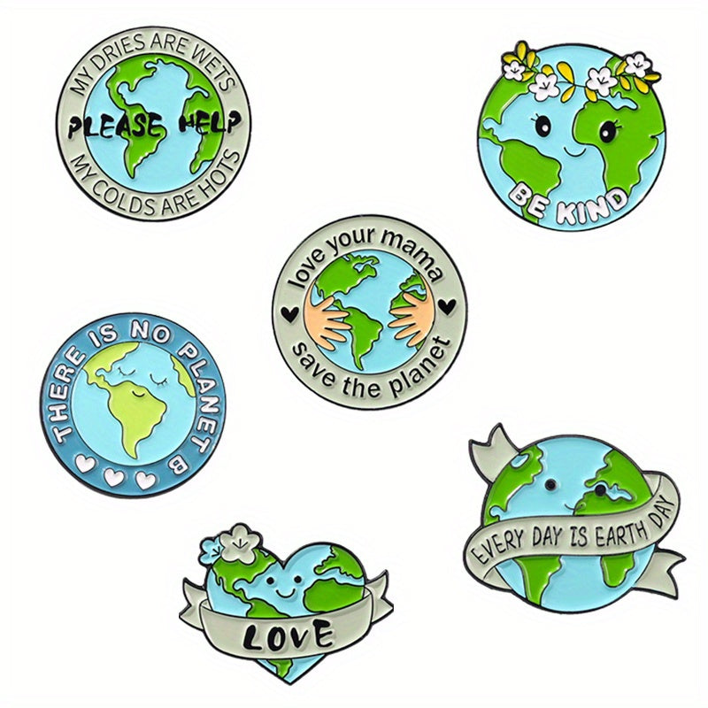 Planet Cat Enamel Brooches Pins Earth Brooches Lapel Badges Animal Jewelry Gift