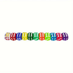 11pcs 16mm Colorful Transparent Acrylic Round Corner Dice